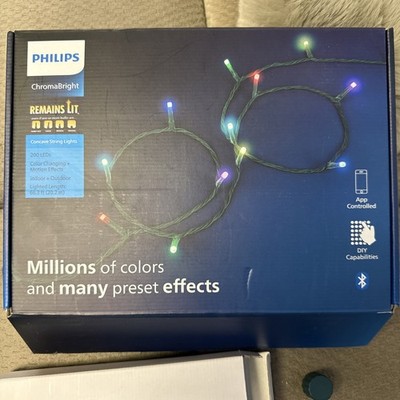 200ct LED Philips ChromaBright App-Control Indoor/Outdoor Concave String Lights