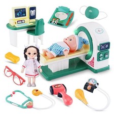 12 Pieces Hospital Playset CT Scan Machine Medical Play Doctor Set Toy for Kids