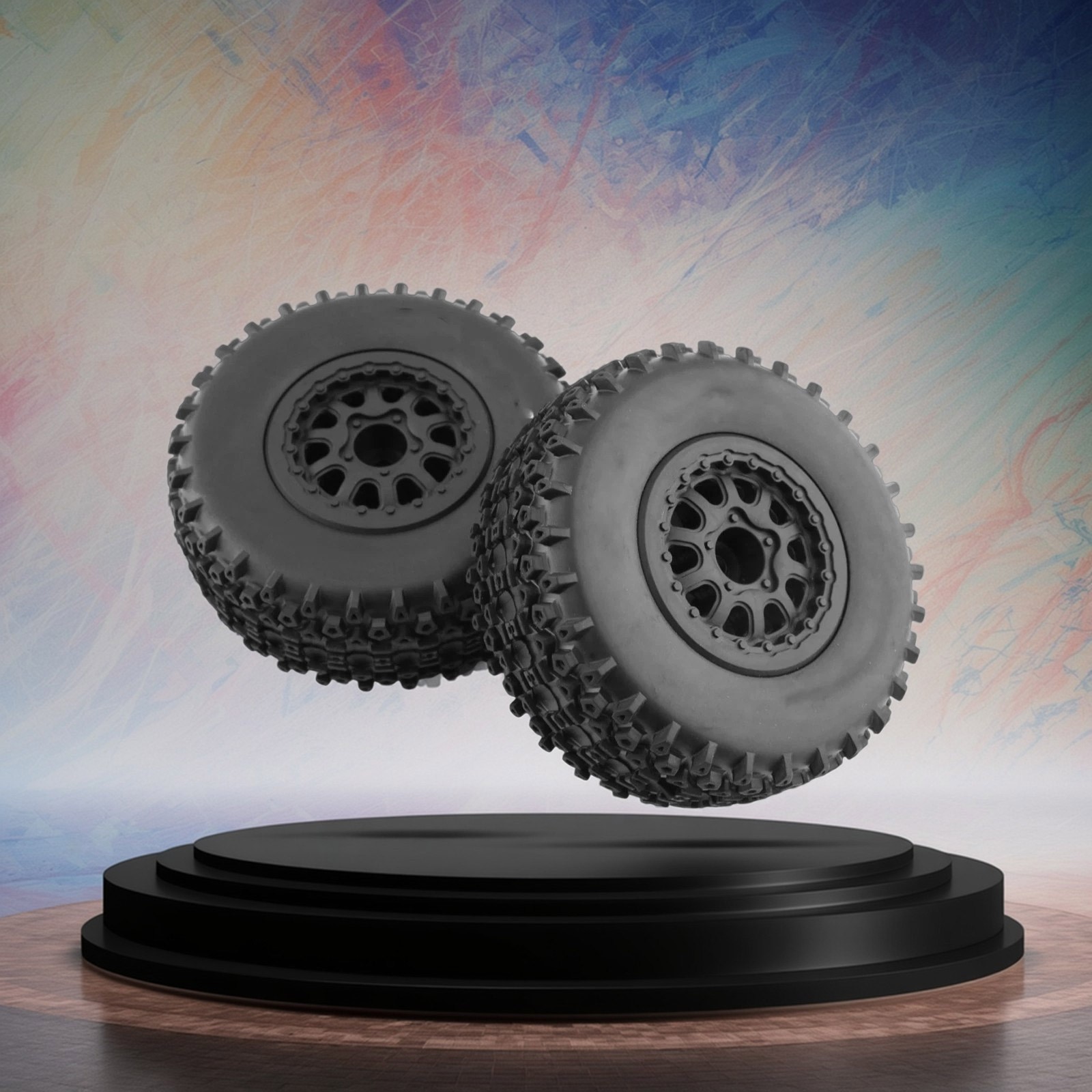 1/10 Short Course RC Off Road Tires & Wheels 12mm Slash Rustler Set of 4