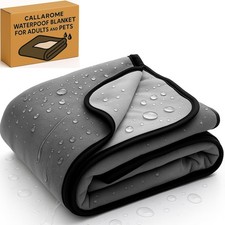 Waterproof Pet Blanket 80"x90" Silent No-Crinkle Design W/ Soft Fleece Bed