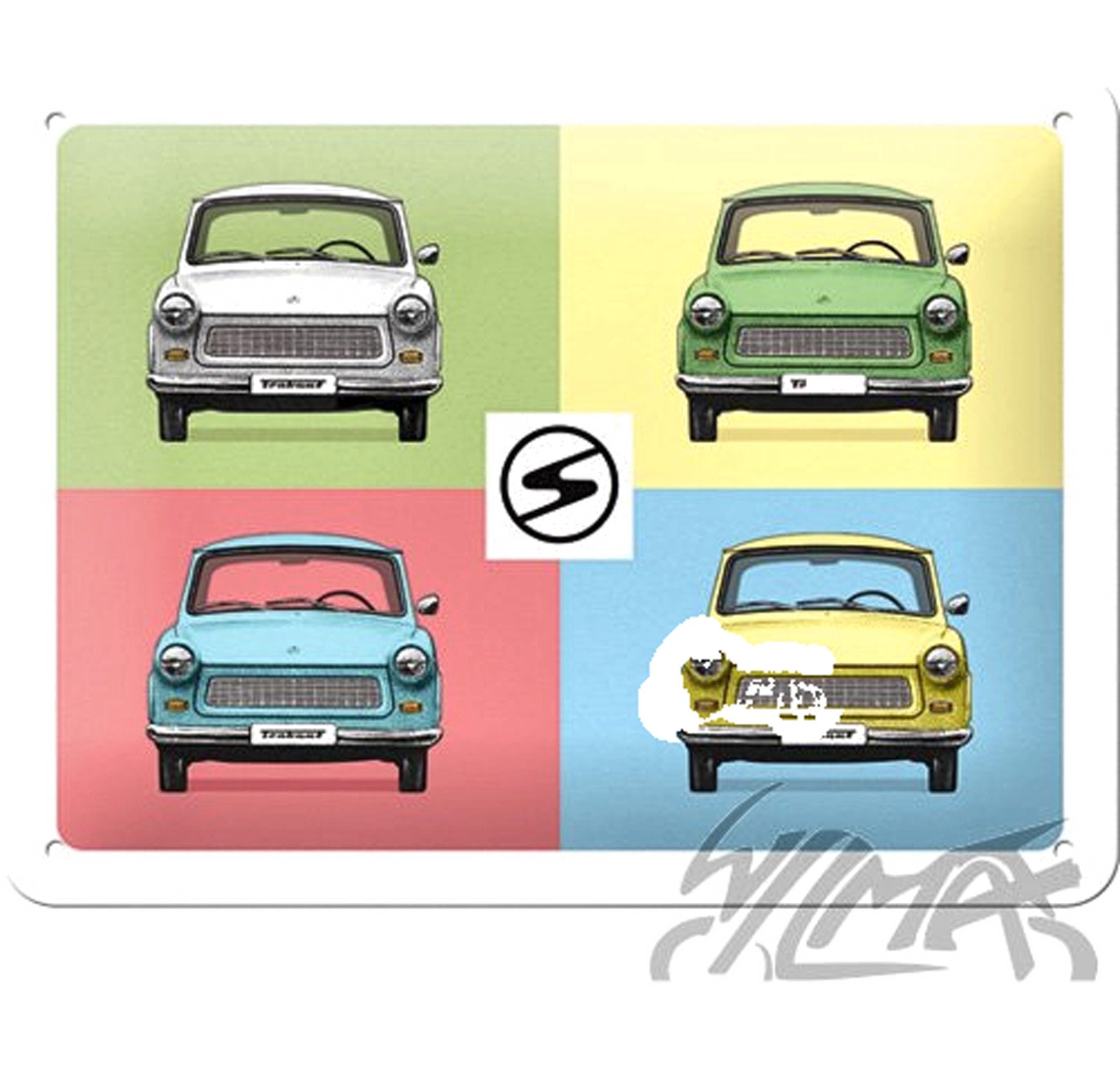 Panneau d'affichage Trabant style Pop Art pour plaque vintage métal