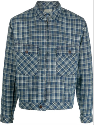 Ralph Lauren RRL Double RL Men's Multicolor Indigo Plaid Linen Jacket Size XXL