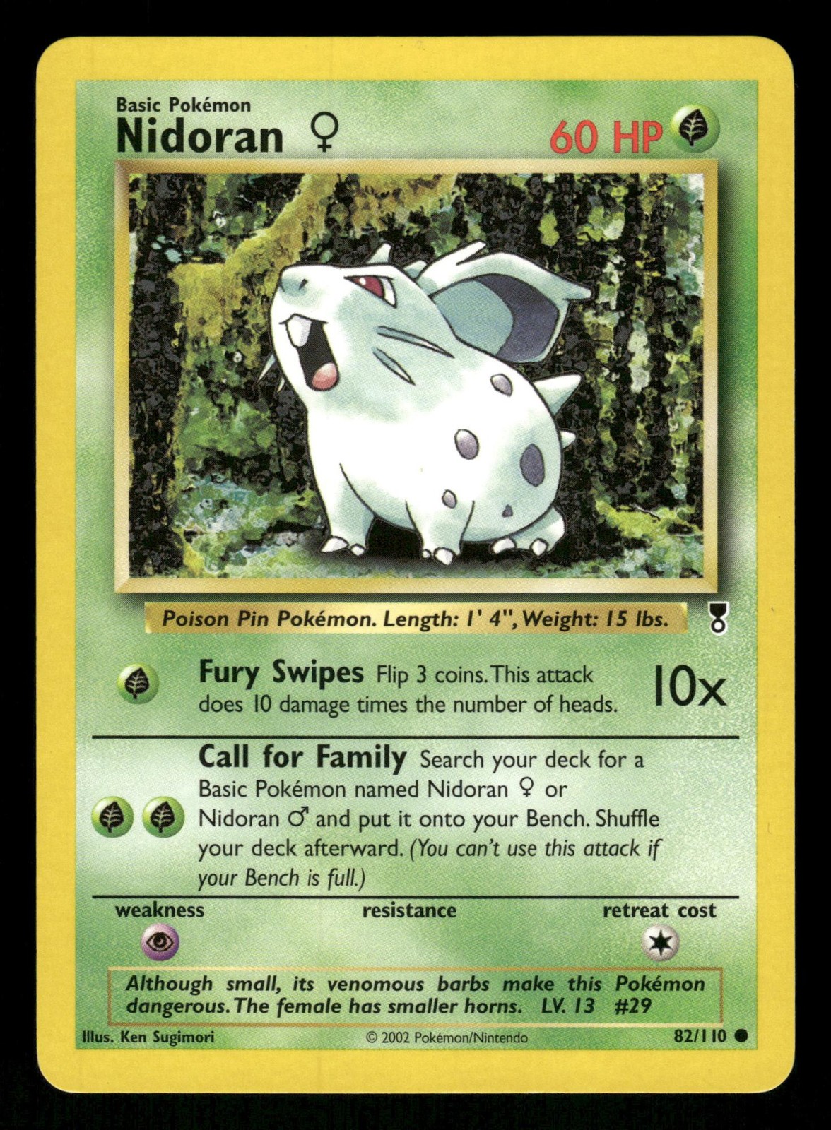 Nidoran F 82/110 NM Common Legendary Collection 2002 Pokemon TCG