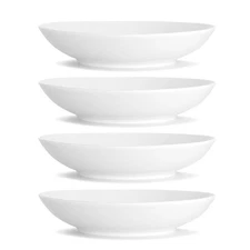 4-piece pasta bowl, white salad bowl, ceramic soup bowl, large capacity 30 ounce