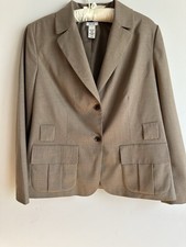Vintage Liz Co. Essentials Woman's Size 16 Beige Tan 2 Button Blazer Jacket