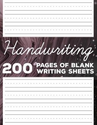 Cursive Handwriting 200 Blank Practice Sheets for Fancy Writing Learning: 8.5 x