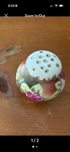 Vintage China Antique Porcelain Salt Shaker – Hand Painted Floral (Cork Missing)