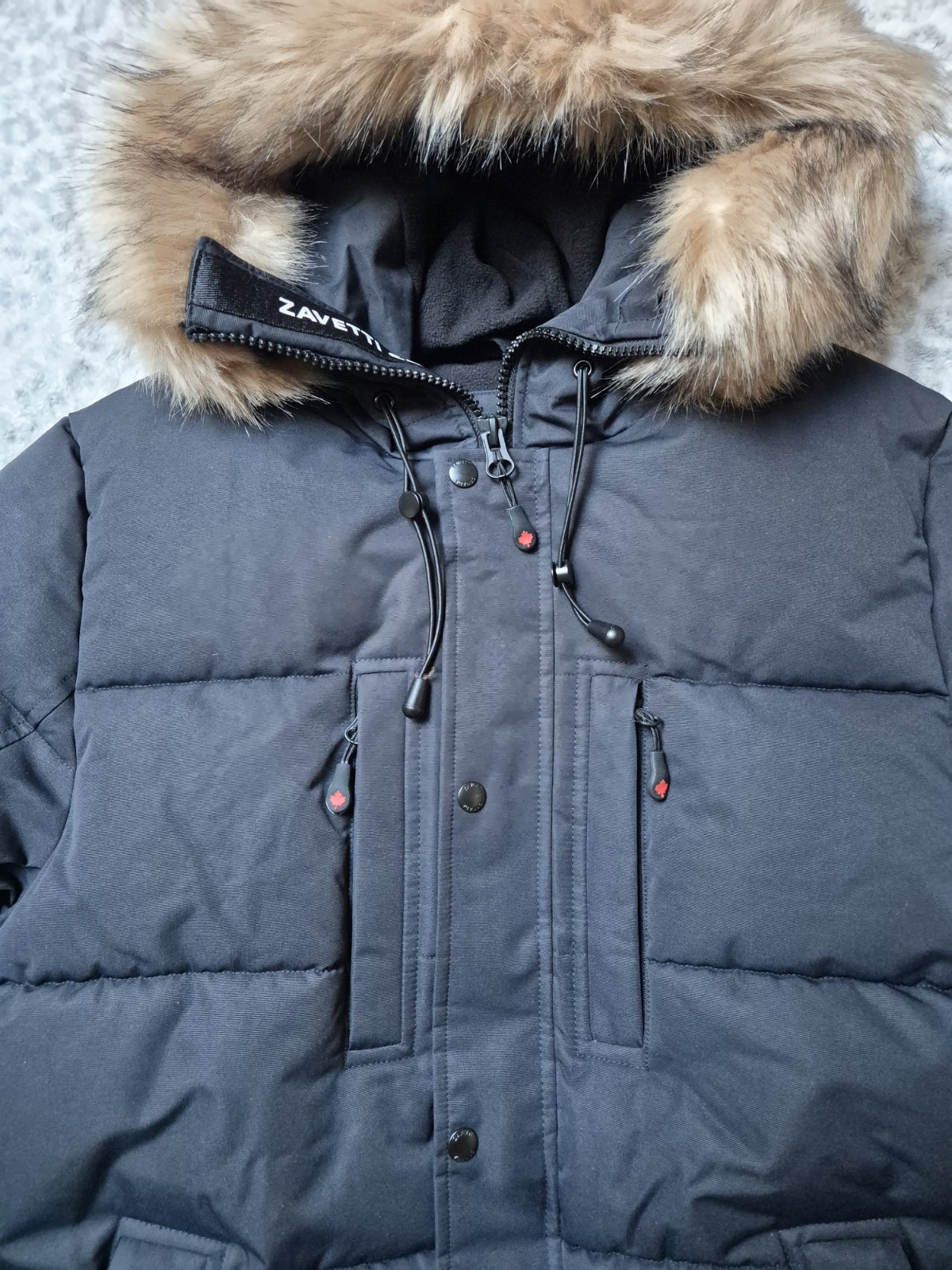 Zavetti Canada Oshawa 2.0 Puffer Parka Jacket Size UK M Black Zipped Pockets image 7