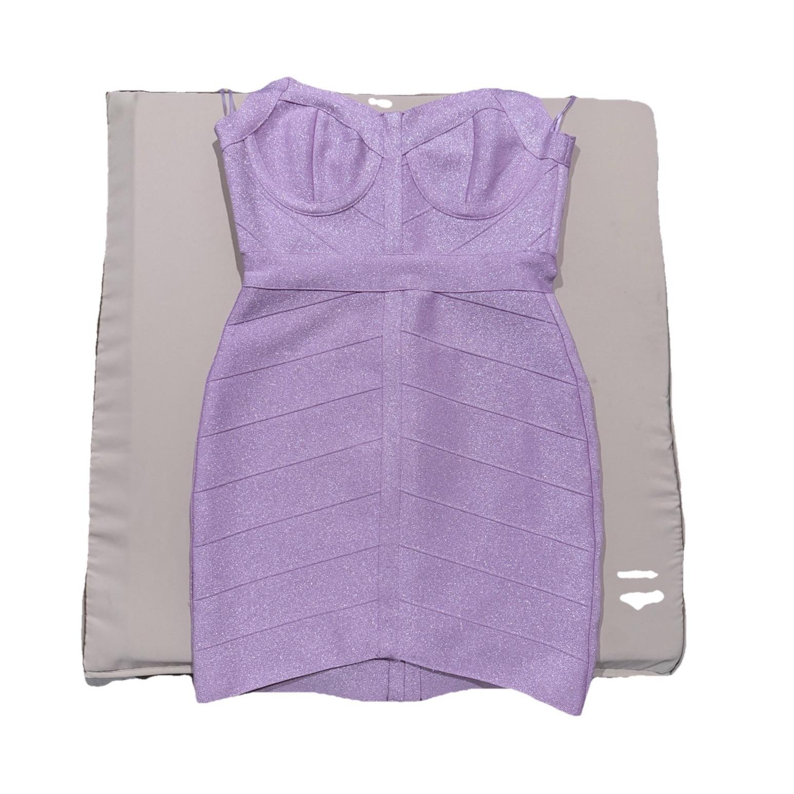 Fashion Nova Purple Glitter Bodycon Mini Dress Straps Sweetheart Sleeveless M