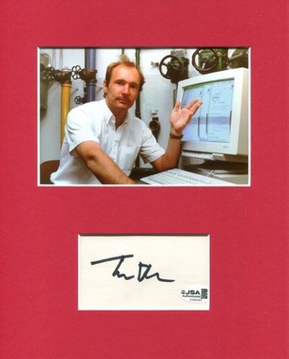 Tim Berners-Lee Inventor of the Internet HTML Signed Autograph Photo Display JSA