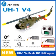 Fly Wing UH-1 V4 10CH GPS Auto Return Hovering RC RTF Helicopter Free Battery