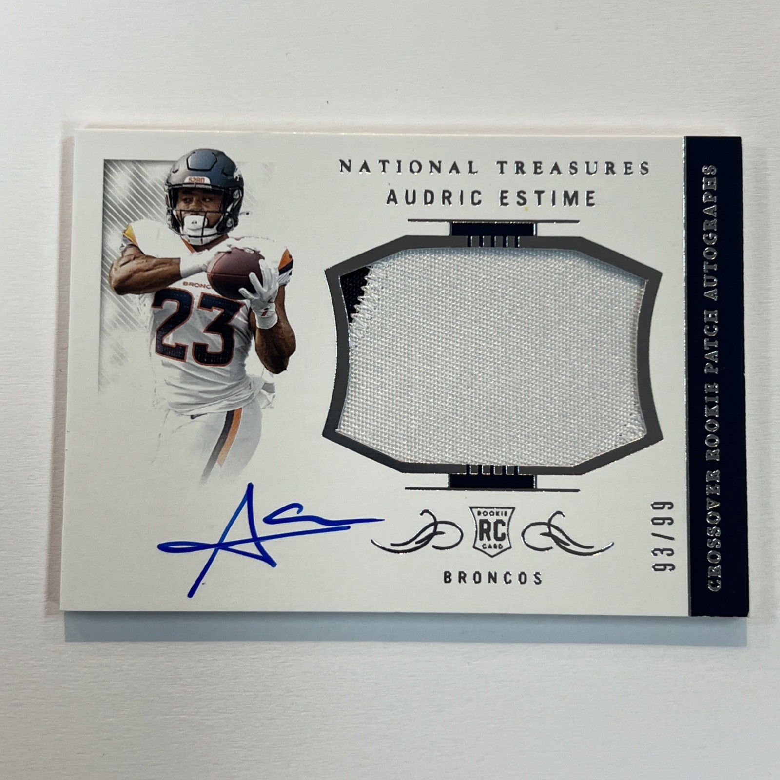 Audric Estime 2024 National Treasures Crossover Rookie Patch Auto /99 RC KG
