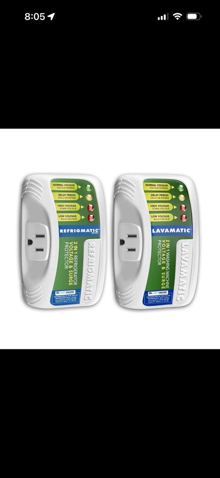 Two Electronic Voltage & Surge Protector, your Refrigerator and Washing Machine