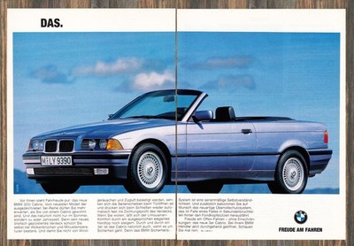 BMW 325i Cabrio (E36) - Reklame Werbeanzeige Original-Werbung 1993