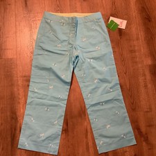 Lilly Pulitzer Size 2 Wave Blue Dragonfly Dash Putter Capri READ