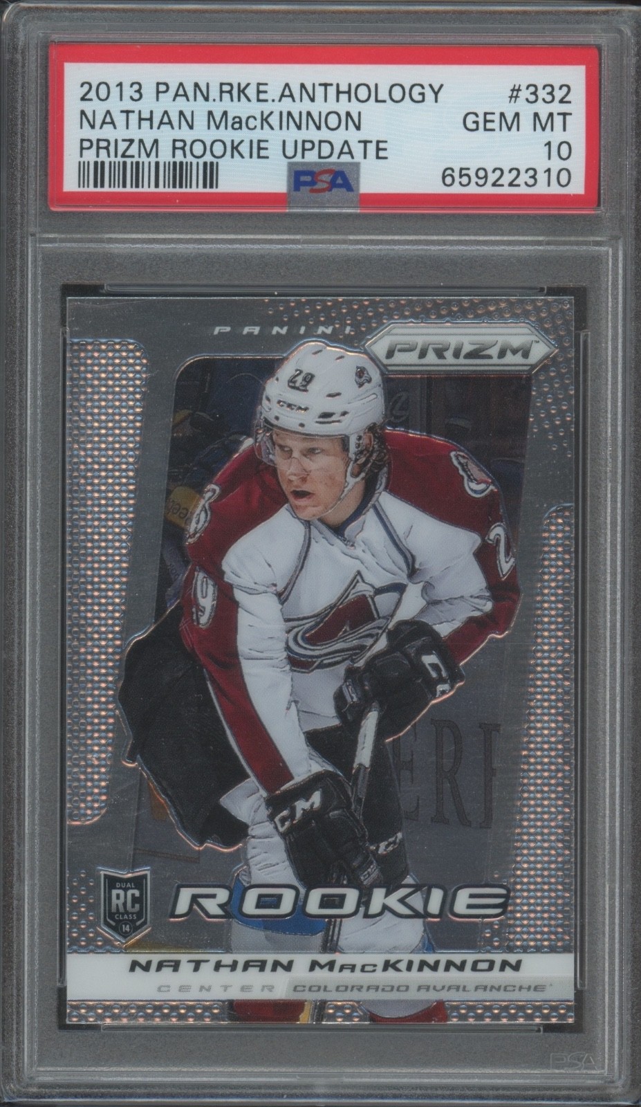 2013-14 Panini Rookie Anthology Prizm Update Nathan MacKinnon PSA 10 POP 73 GEM