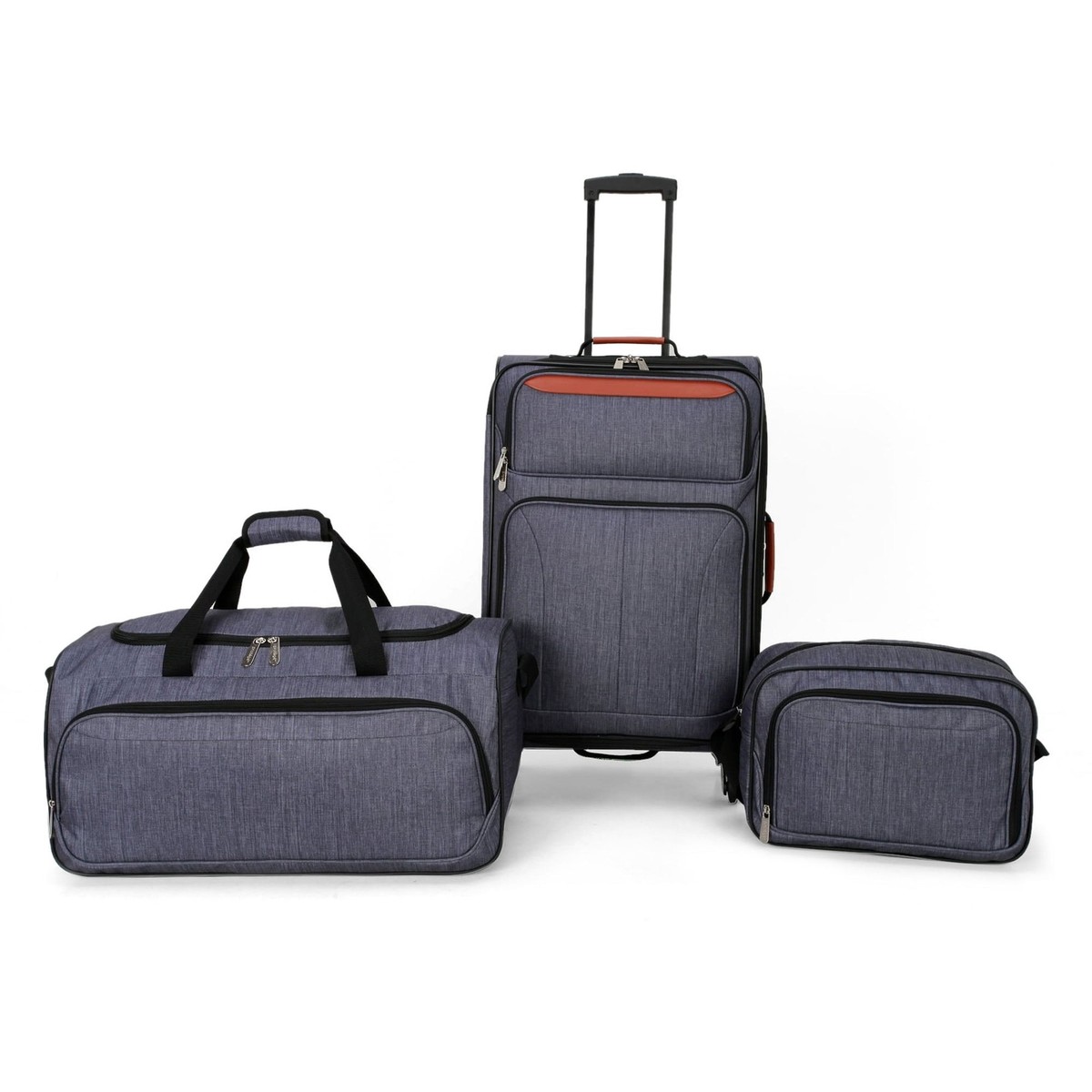 3-Piece Softside Luggage Set, Gray