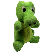 Vintage Big Dinosaur Stuffed Plush 18'' Green 80s Animal No Tag Unbranded