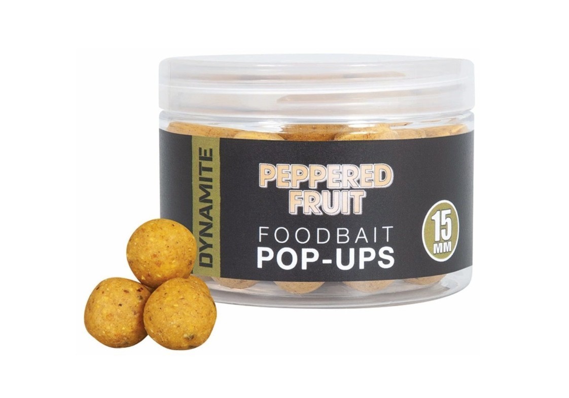Dynamite Baits Peppered Fruit Foodbait Pop-Ups - 15mm - Carp Coarse Fishing Bait