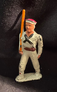 VINTAGE BARCLAY "MARCHING SAILOR DRESS WHITES" LEAD FIGURE