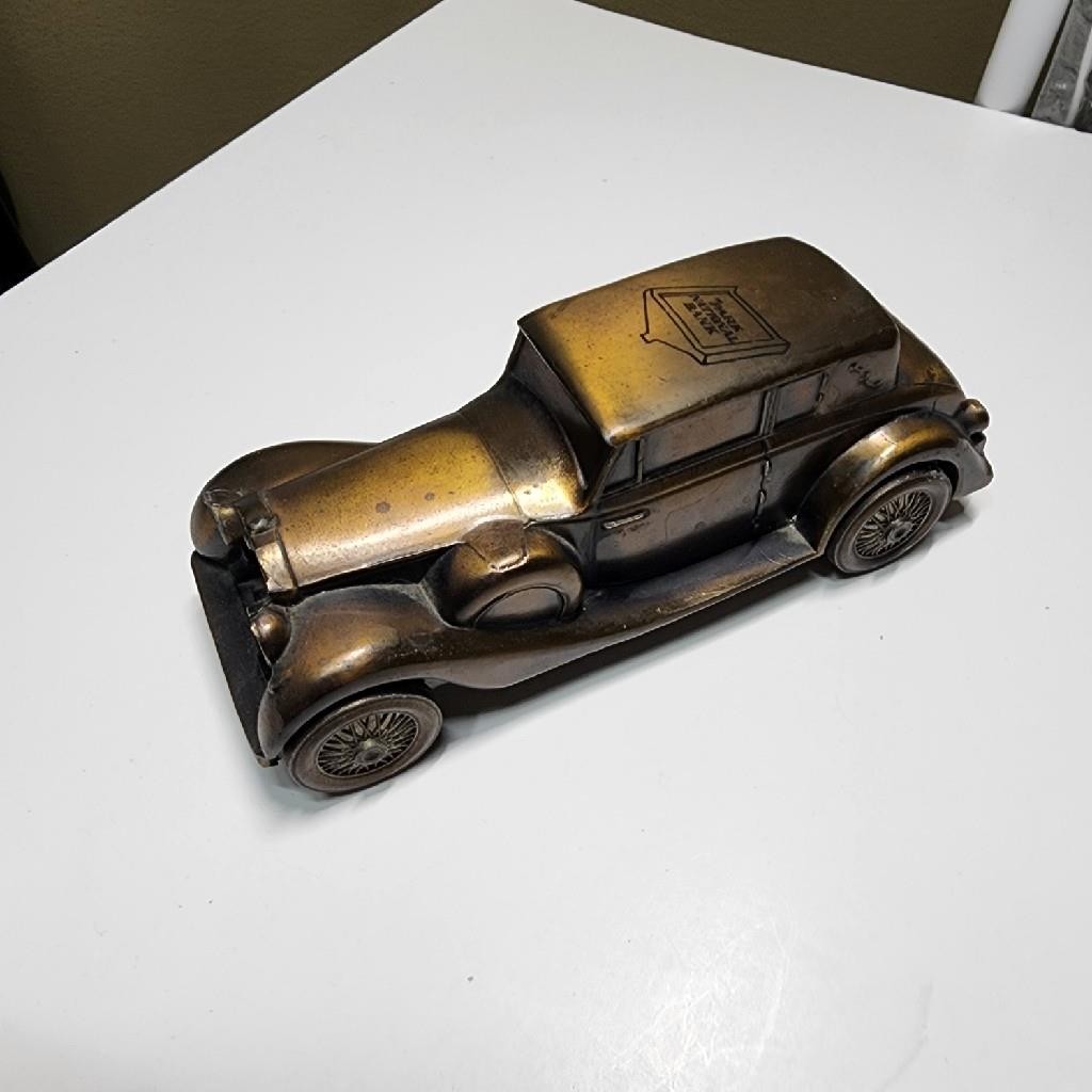 Vintage metal Rolls Royce automobile bank Car still bank advertising premium