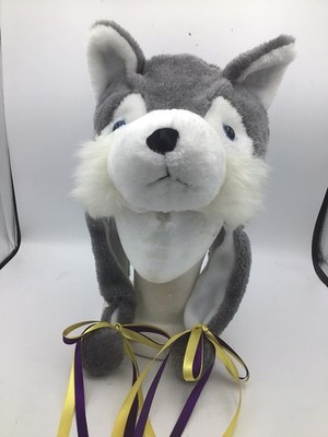 UW Huskies Plush Hat 3D Washington Trapper Style Football N4