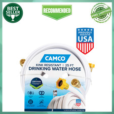 25' RV Drinking Water Hose, Lead-Free, BPA-Free, Phthalate-Free PVC, White 22783