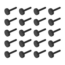 M3x20mm Knurled Thumb Screws Black Steel Flat Head Thumb Screws 20Pcs