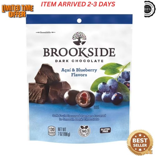 Brookside Dark Chocolate, Acai and Blueberry Flavored Snacking Chocolate, Bag 7