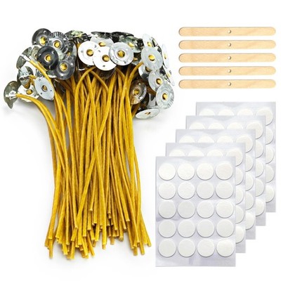 15cm Hemp Candle Wicks 100Pcs, Hemp Braided Wick for Handamde Candle Making, ...