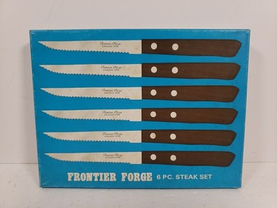 Frontier Forge Steak Knives 6pc Set Stainless Steel Rosewood Handles Japan NEW!