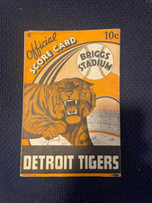1938 Detroit Tigers v Cleveland Indians score card Hank Greenberg Bob Feller