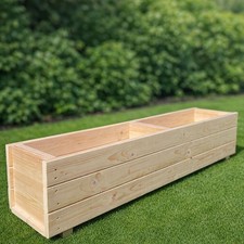 Wooden Garden Trough Planter Patio Plant Flower Box Extra Large Ready Made 120cm