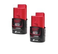 Milwaukee M12 B2 12v 2.0Ah Li-Ion Battery Twin Pack