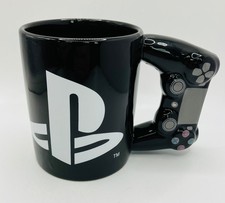 Tazza nera grande ufficiale PlayStation con manico controller PS2 e logo - ottime condizioni