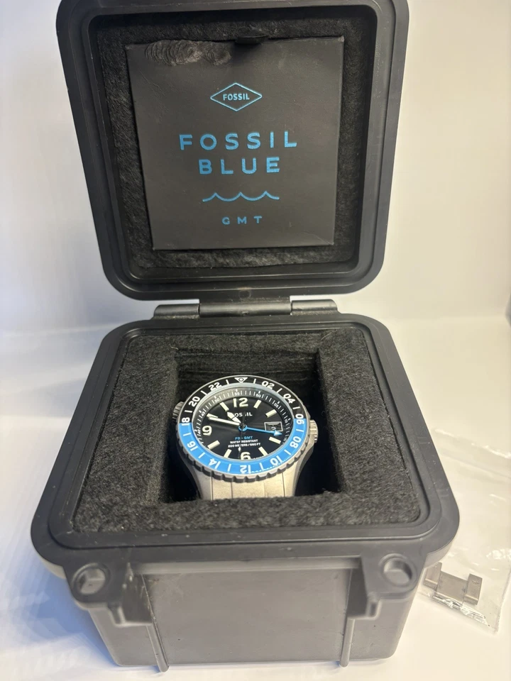 Fossil Blue Titanium GMT LE1100 - Caja y papeles de buceo 200M - Edición limitada Foto 3 de 4