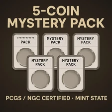 🔥 5-Coin Mystery Slab Pack – PCGS / NGC Certified US Coins – Mint State