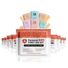 Personal First Aid Kit- 10 Pack  Clean, Treat, Protect Minor Cuts, Scrapes a...