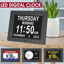 Digitale Uhr Wanduhren Tagesuhr LED Wand Wecker Uhrzeit/Datums Tischuhr Senioren