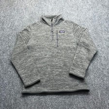 Patagonia Kids Better Sweater 1/4 Zip Fleece Pullover Gray Heather Size L 12