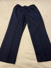 Alfred Dunner Women  s Pants Size 10 Navy Pull On Elastic Waist Polyester Pockets