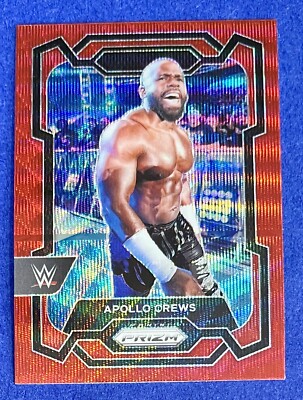 Apollo Crews 2024 Panini Prizm WWE RED RUBY WAVE PRIZM PARALLEL Card #168 (L)