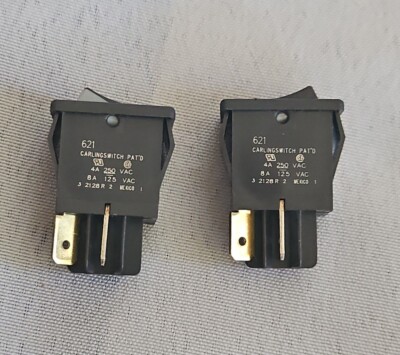 lot of 2 Carlingswitch Technologies 621X6419-0-0-X-XDGY1 4A 250VAC 8A 125VAC 