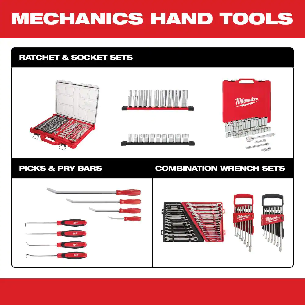 3/8 In. Drive Metric Ratchet and Socket Mechanics Tool Set with PACKOUT Case (32