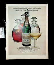 1965 Lejon Dry Champagne Holiday Spirits Vintage Print Ad 27468