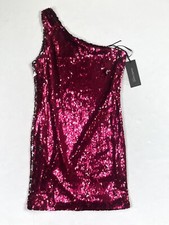 Marciano By Guess Dress Womens Size 6 US - 40 EU New Italy One Shoulder Sequin