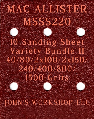 MAC ALLISTER MSSS220 - 40/80/100/150/240/400/800/1500 - 10pc Variety Bundle II