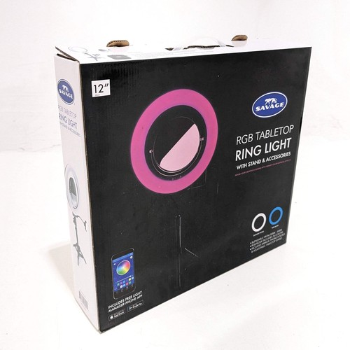 * DEMO * Savage 12" Bi-Color RGB Tabletop Ring Light with Stand - Picture 6 of 6