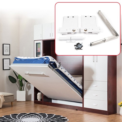 Murphy Wall Bed Spring Mechanism Hardware white Kit Horizontal Vertical Twin Bed - Picture 2 of 4