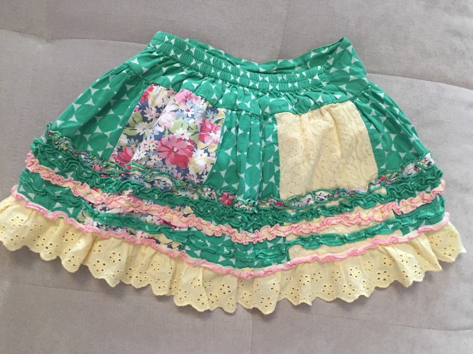 Falda bebé niña Beetlejuice talla 3T volantes verde rosa blanco encaje hinchado Foto 2 de 4